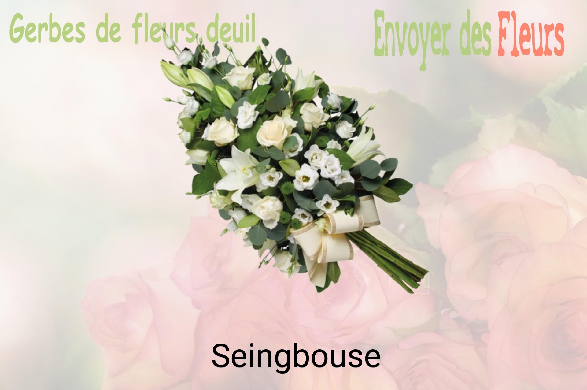 Gerbe de fleurs de deuil livrée à Seingbouse